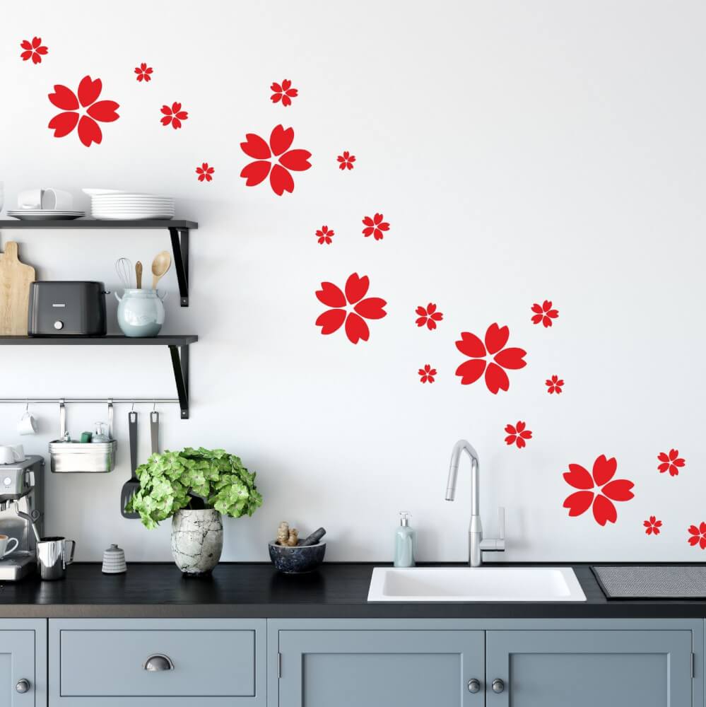 Stickers muraux des fleurs en différentes couleurs de chez INSPIO pour tous  les goûts.