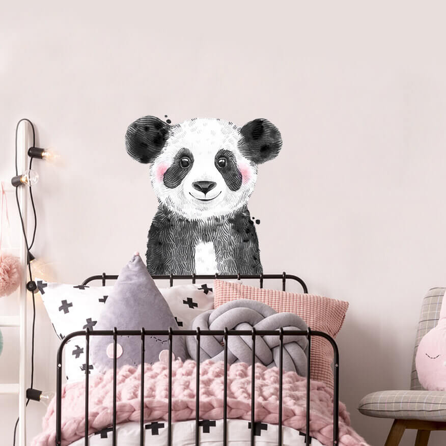 Sticker mural - Grand panda en noir et blanc