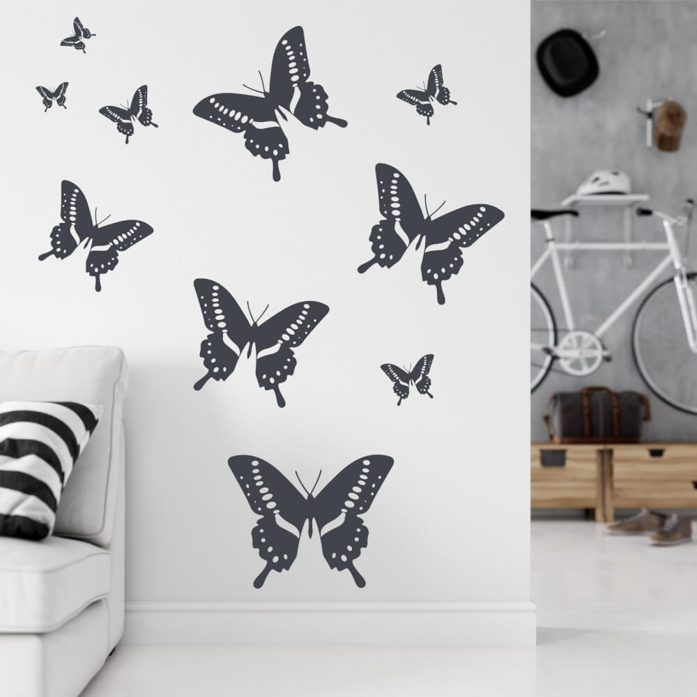 deco salon, stickers muraux avec des papillons pour vote salon, cuisine ou  chambre à coucher. Choisissez votre couleur et design préférés.