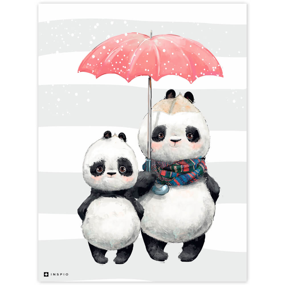 Tableau avec des pandas pour la chambre d'enfant