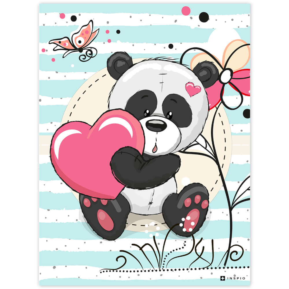 Tableau avec le panda et le cœur 